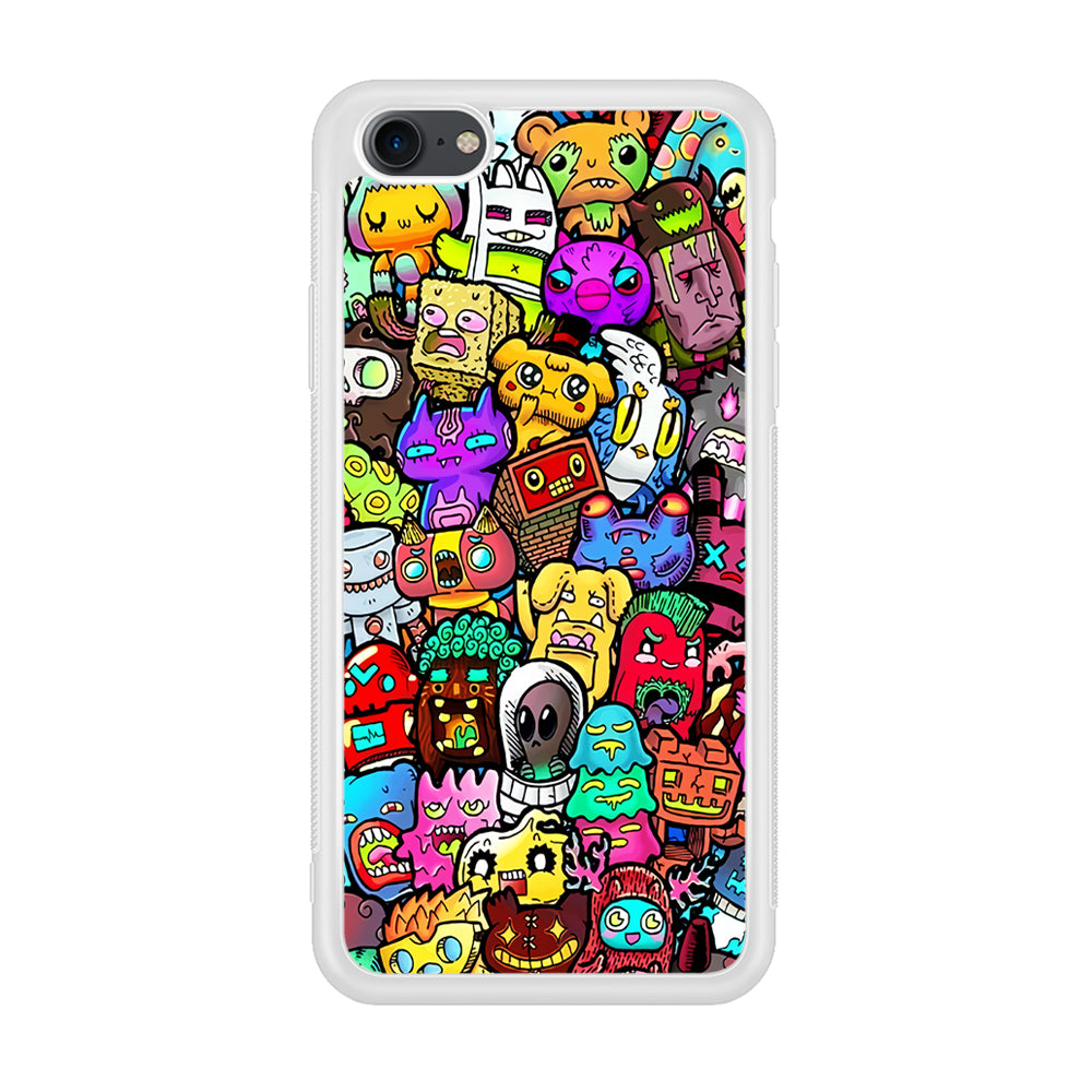 Doodle Cute Character iPhone 7 Case-Phone Case-Rubber White (2D Case)-Altracase