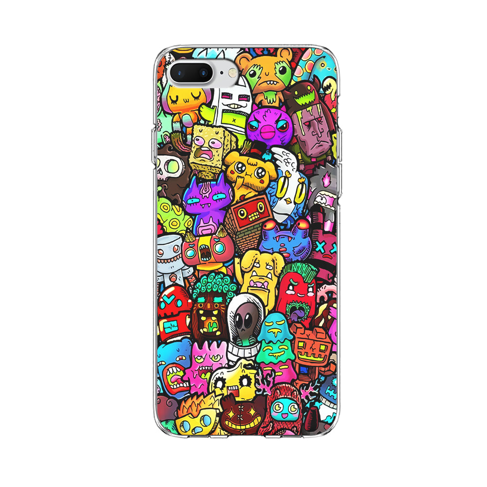 Doodle Cute Character iPhone 8 Plus Case-Phone Case-Clear Soft Case-Altracase
