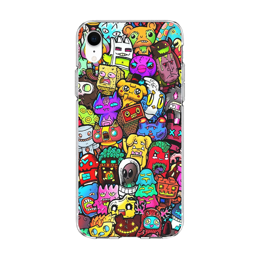 Doodle Cute Character iPhone XR Case-Phone Case-Clear Soft Case-Altracase