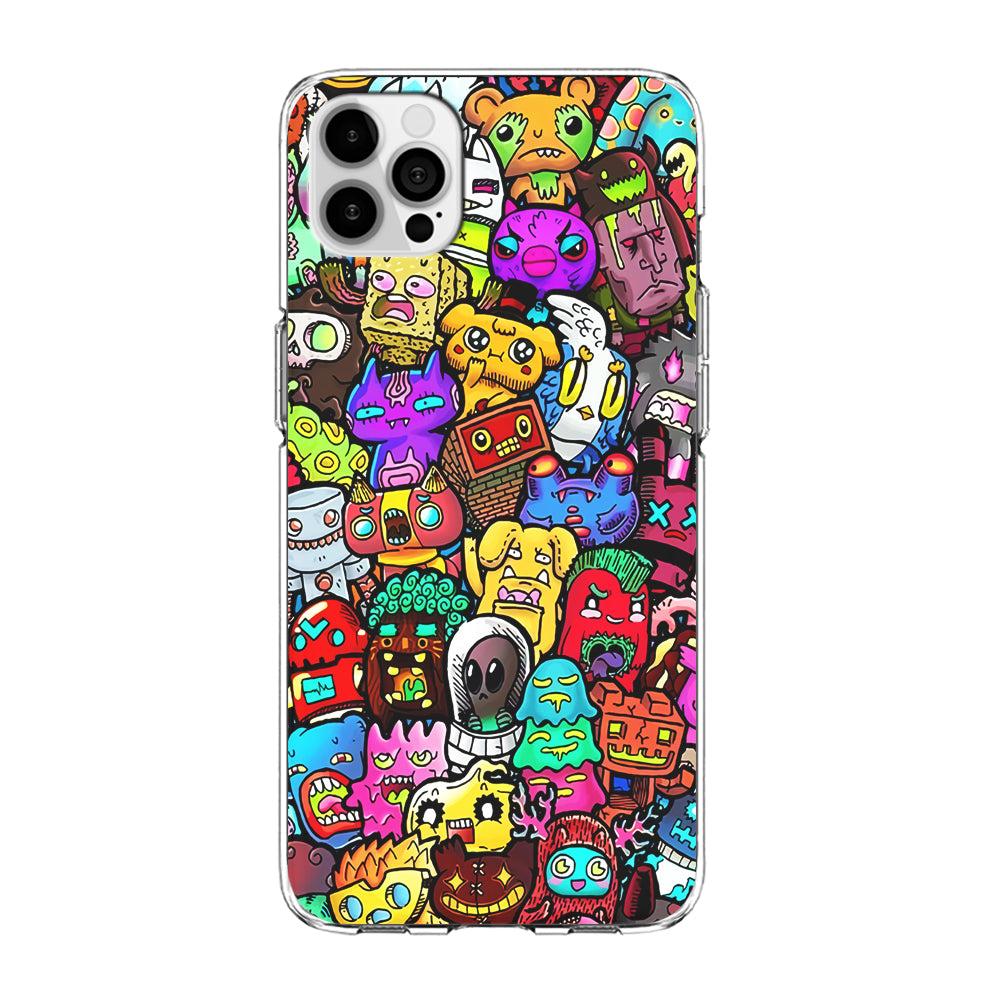 Doodle Cute Character iPhone 15 Pro Max Case-Phone Case-Clear Soft Case-Altracase
