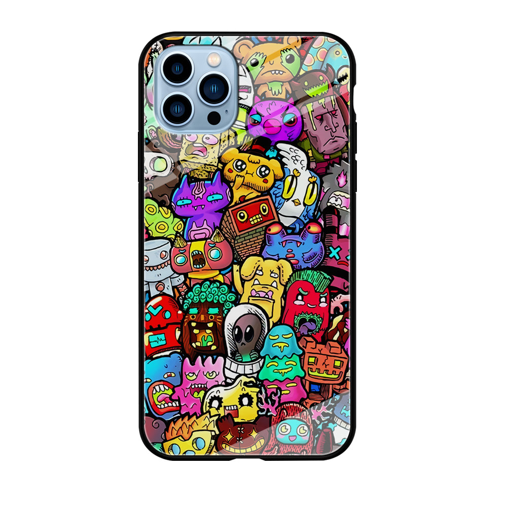 Doodle Cute Character iPhone 12 Pro Max Case-Phone Case-Tempered Glass Case-Altracase