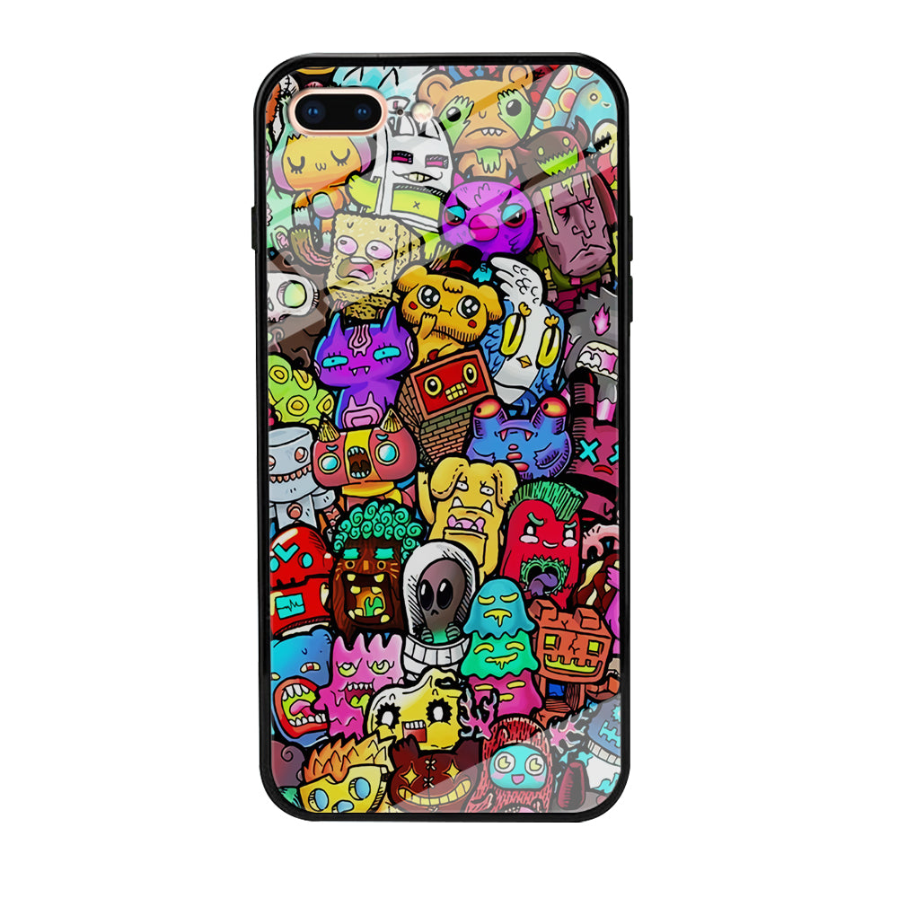 Doodle Cute Character iPhone 8 Plus Case-Phone Case-Tempered Glass Case-Altracase