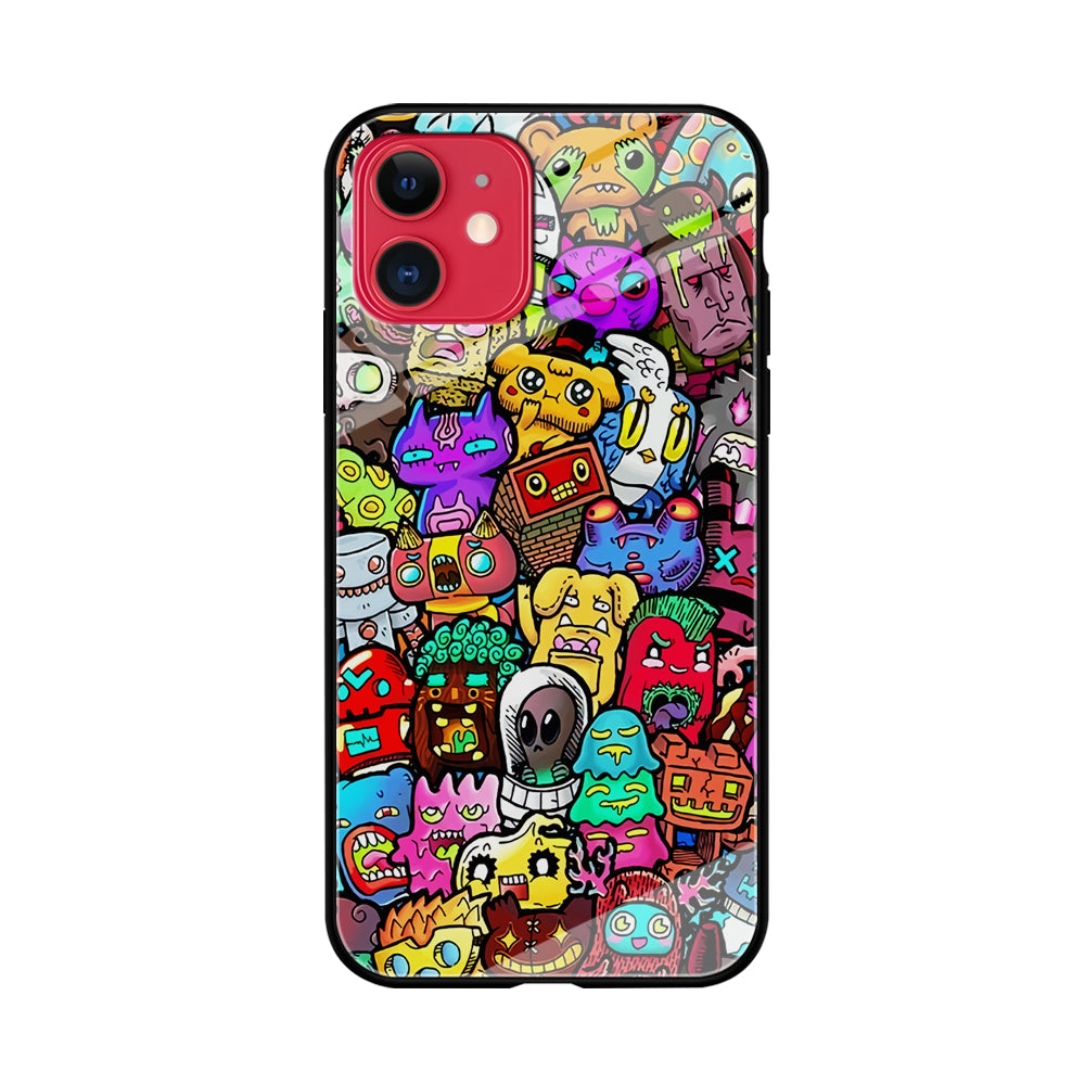 Doodle Cute Character iPhone 11 Case-Phone Case-Tempered Glass Case-Altracase