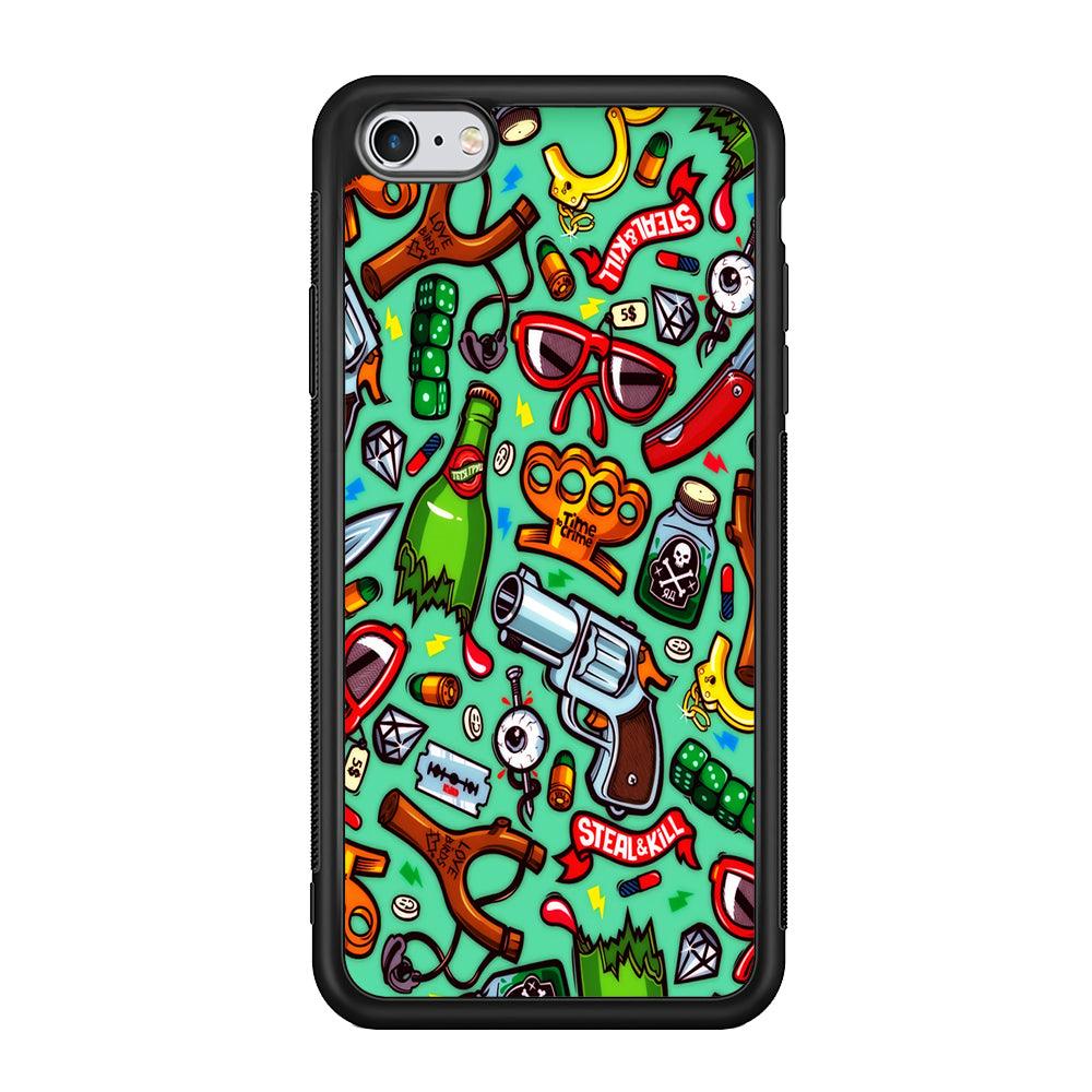 Doodle Sticker Bomb iPhone 6 | 6s Case-Phone Case-Rubber Black (2D Case)-Altracase