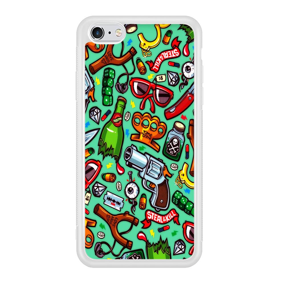 Doodle Sticker Bomb iPhone 6 | 6s Case-Phone Case-Rubber White (2D Case)-Altracase
