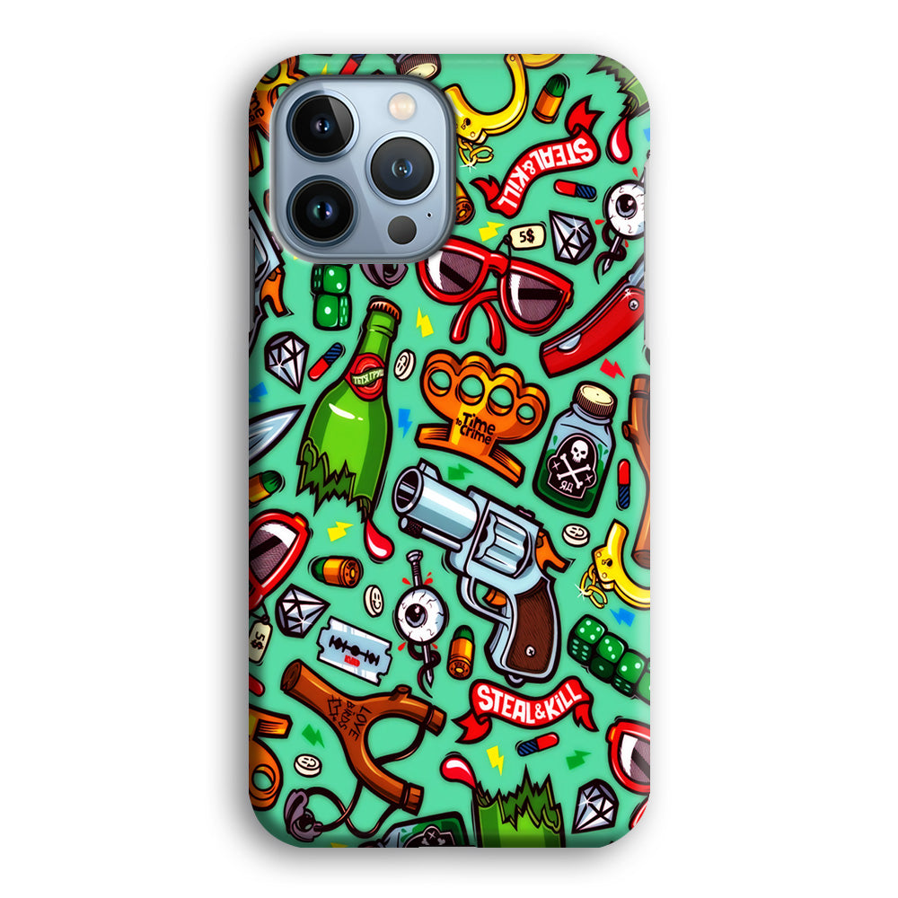 Doodle Sticker Bomb iPhone 15 Pro Case-Phone Case-3D Case-Altracase