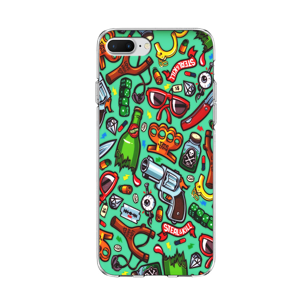 Doodle Sticker Bomb iPhone 8 Plus Case-Phone Case-Clear Soft Case-Altracase