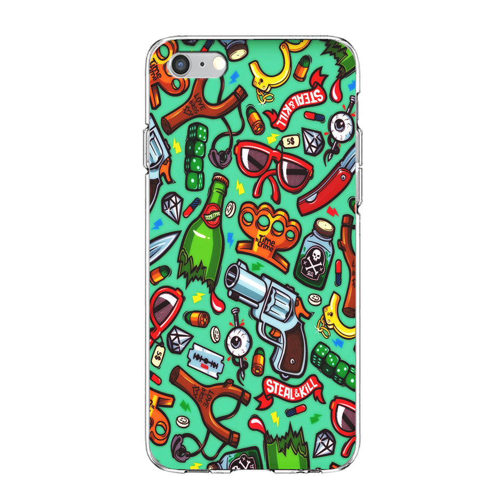 Doodle Sticker Bomb iPhone 6 Plus | 6s Plus Case-Phone Case-Clear Soft Case-Altracase
