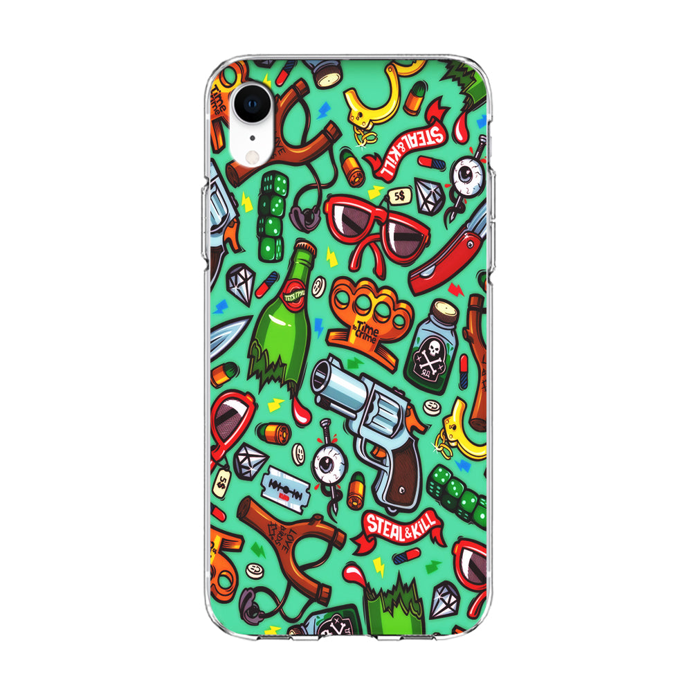 Doodle Sticker Bomb iPhone XR Case-Phone Case-Clear Soft Case-Altracase