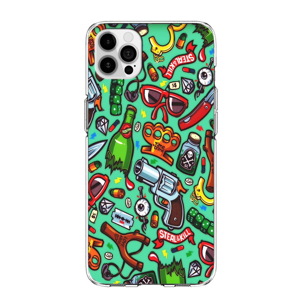 Doodle Sticker Bomb iPhone 15 Pro Max Case-Phone Case-Clear Soft Case-Altracase