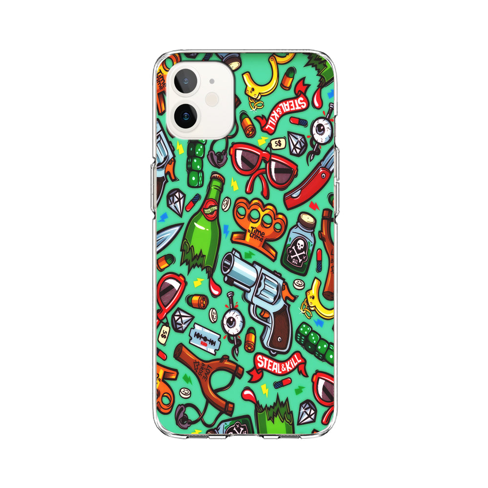Doodle Sticker Bomb iPhone 12 Case-Phone Case-Clear Soft Case-Altracase