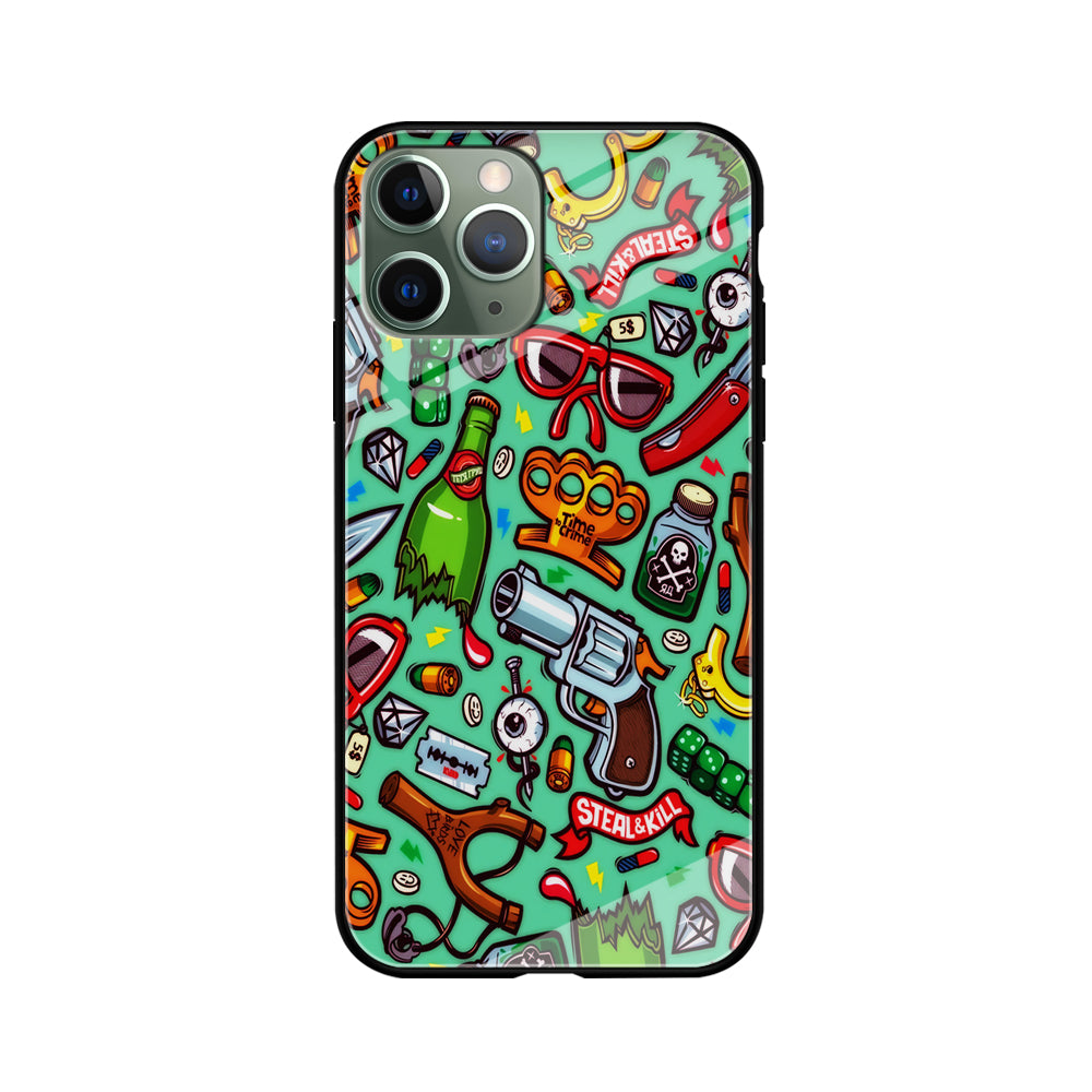 Doodle Sticker Bomb iPhone 11 Pro Case-Phone Case-Tempered Glass Case-Altracase