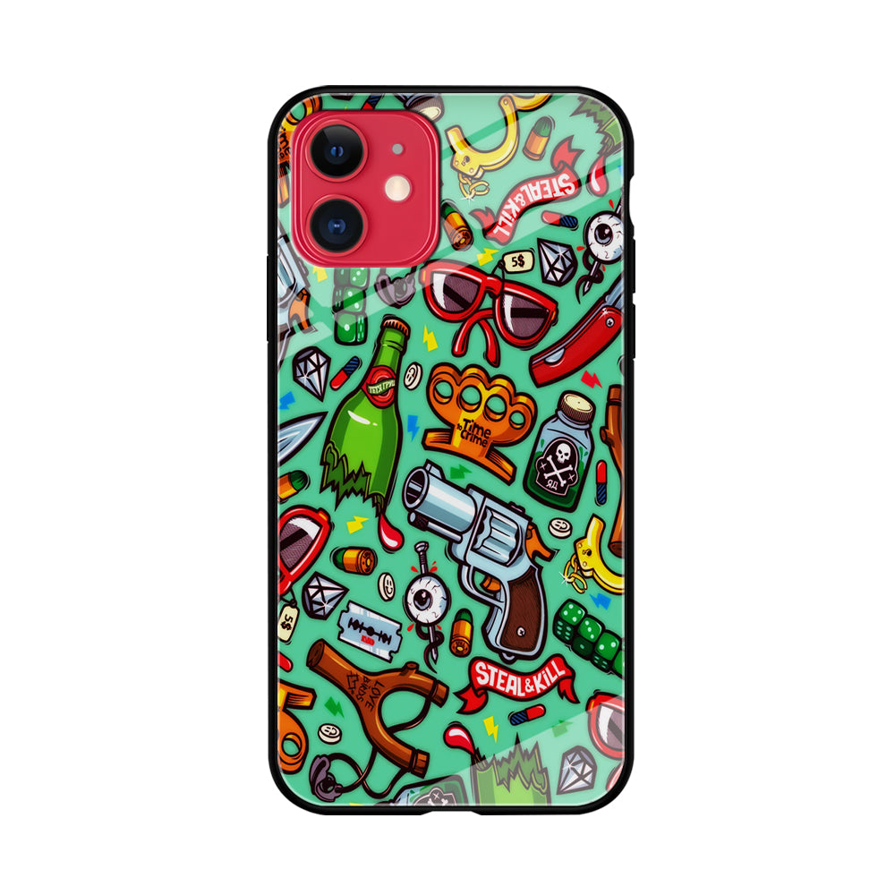 Doodle Sticker Bomb iPhone 11 Case-Phone Case-Tempered Glass Case-Altracase