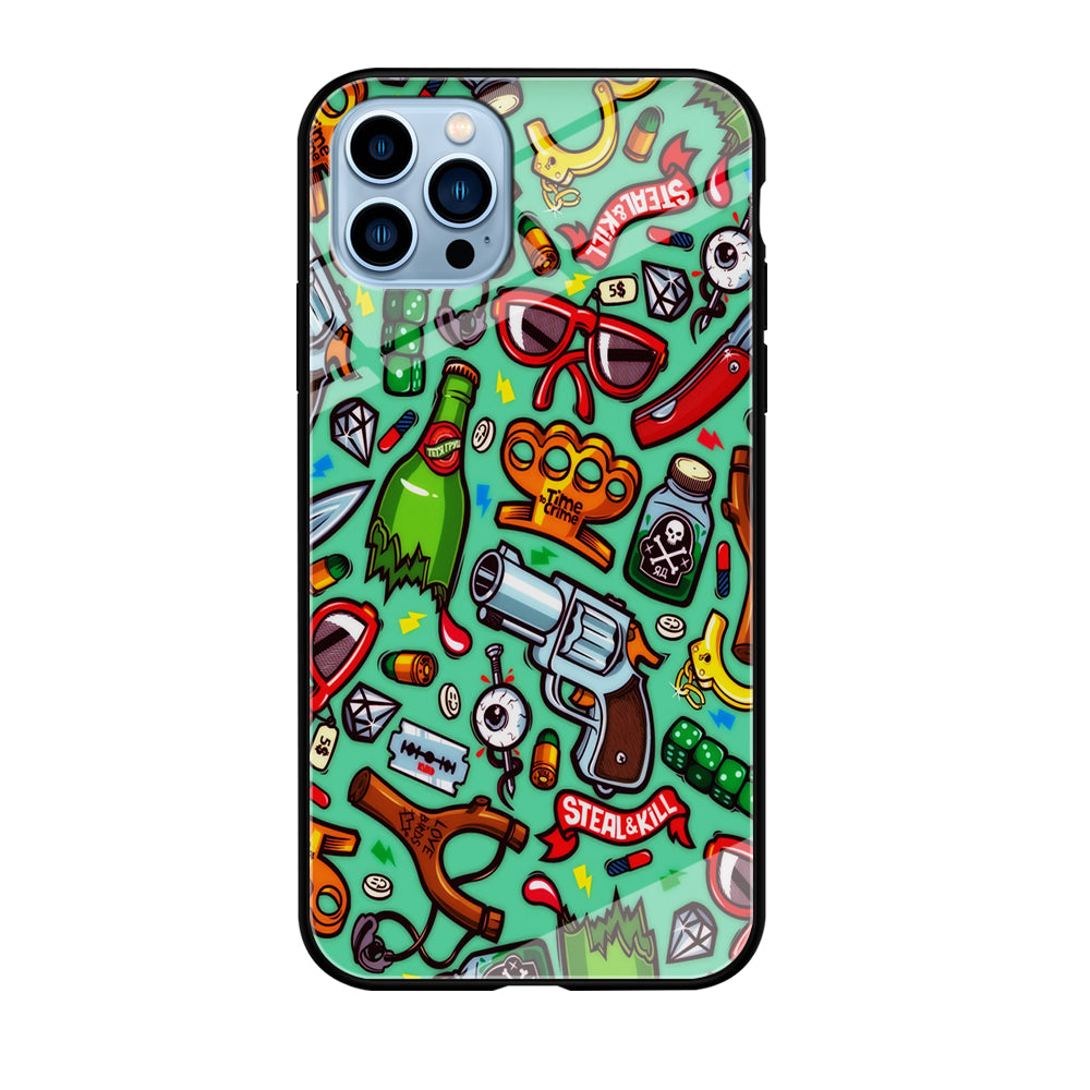 Doodle Sticker Bomb iPhone 12 Pro Max Case-Phone Case-Tempered Glass Case-Altracase