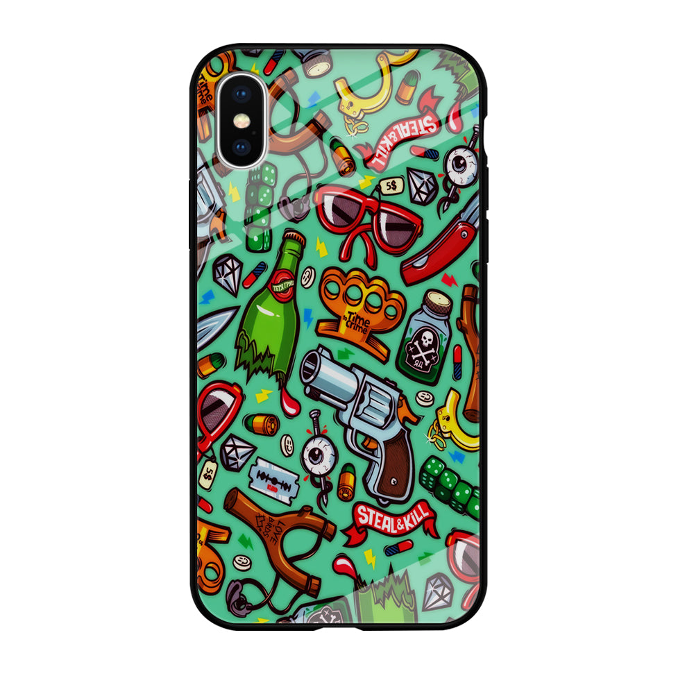 Doodle Sticker Bomb iPhone X Case-Phone Case-Tempered Glass Case-Altracase
