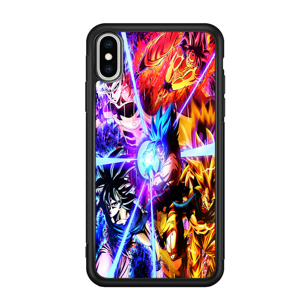 Dragon Ball Super Saiyan Kamehameha iPhone Xs Case-Phone Case-Rubber Black (2D Case)-Altracase