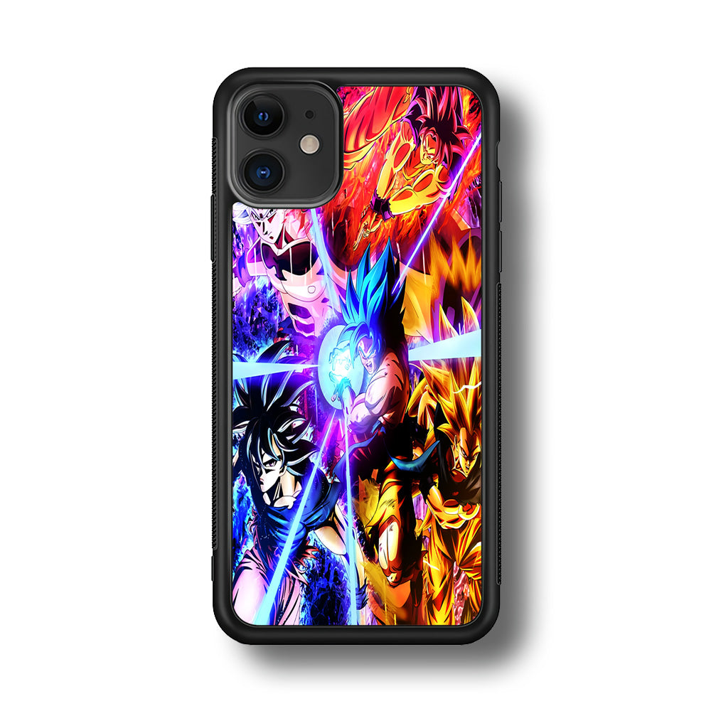 Dragon Ball Super Saiyan Kamehameha iPhone 11 Case-Phone Case-Rubber Black (2D Case)-Altracase