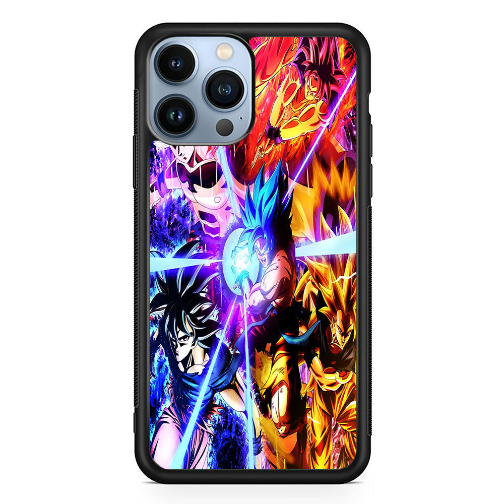 Dragon Ball Super Saiyan Kamehameha iPhone 13 Pro Case-Phone Case-Rubber Black (2D Case)-Altracase