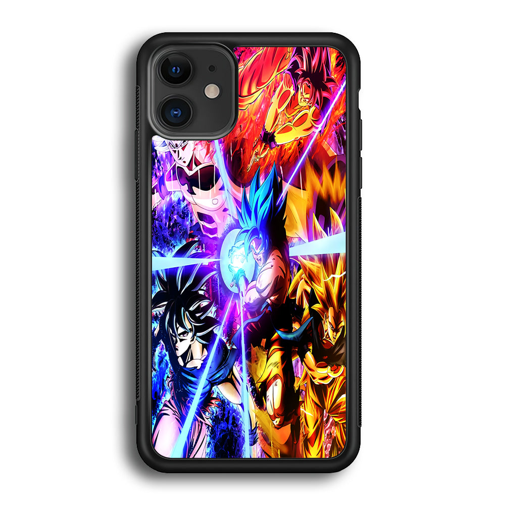 Dragon Ball Super Saiyan Kamehameha iPhone 12 Case-Phone Case-Rubber Black (2D Case)-Altracase