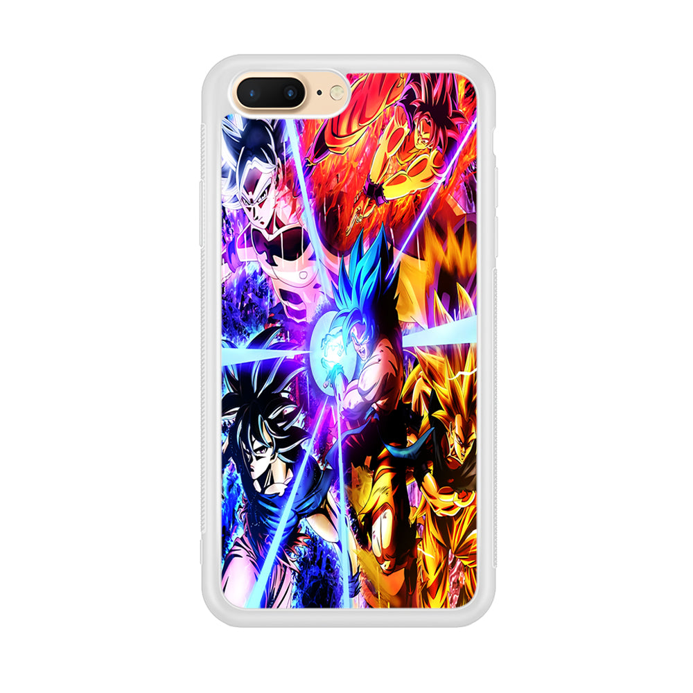 Dragon Ball Super Saiyan Kamehameha iPhone 8 Plus Case-Phone Case-Rubber White (2D Case)-Altracase