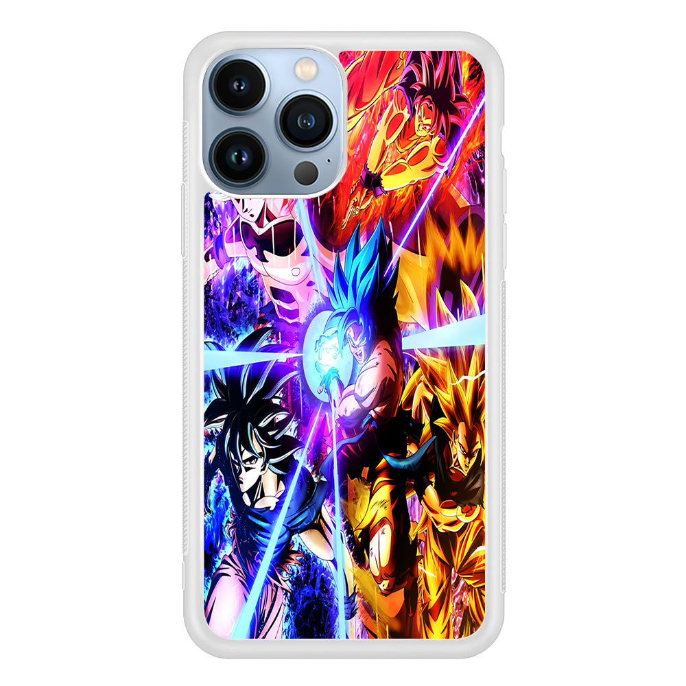 Dragon Ball Super Saiyan Kamehameha iPhone 13 Pro Max Case-Phone Case-Rubber White (2D Case)-Altracase