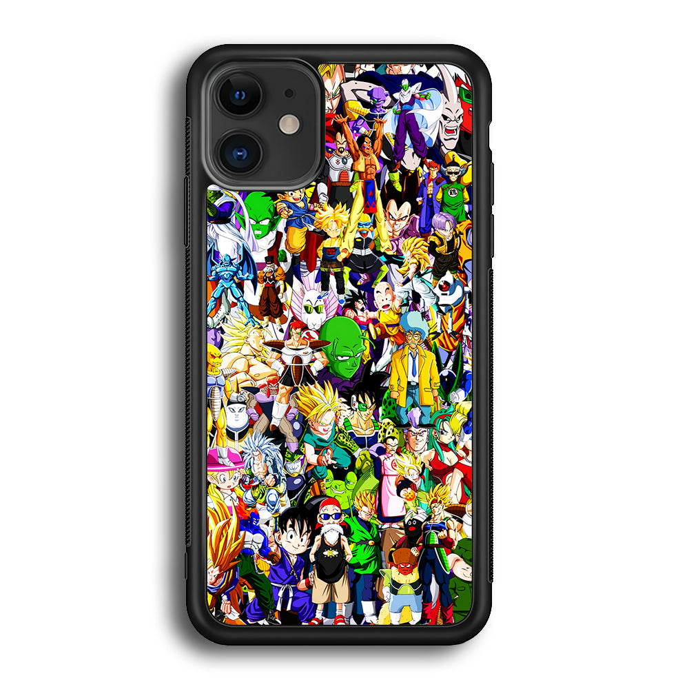 Dragon Ball Z All Characters iPhone 12 Case-Phone Case-Rubber Black (2D Case)-Altracase