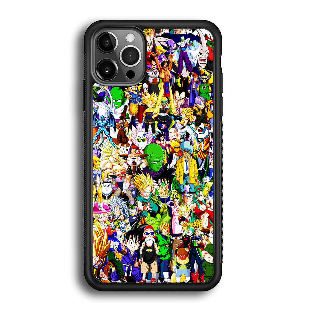 Dragon Ball Z All Characters iPhone 12 Pro Max Case-Phone Case-Rubber Black (2D Case)-Altracase