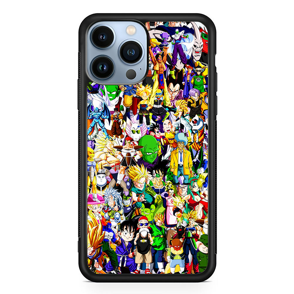 Dragon Ball Z All Characters iPhone 15 Pro Max Case-Phone Case-Rubber Black (2D Case)-Altracase