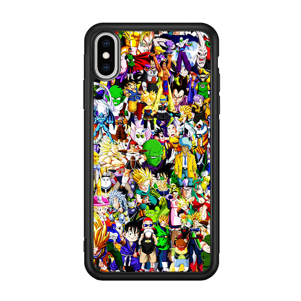 Dragon Ball Z All Characters iPhone Xs Case-Phone Case-Rubber Black (2D Case)-Altracase