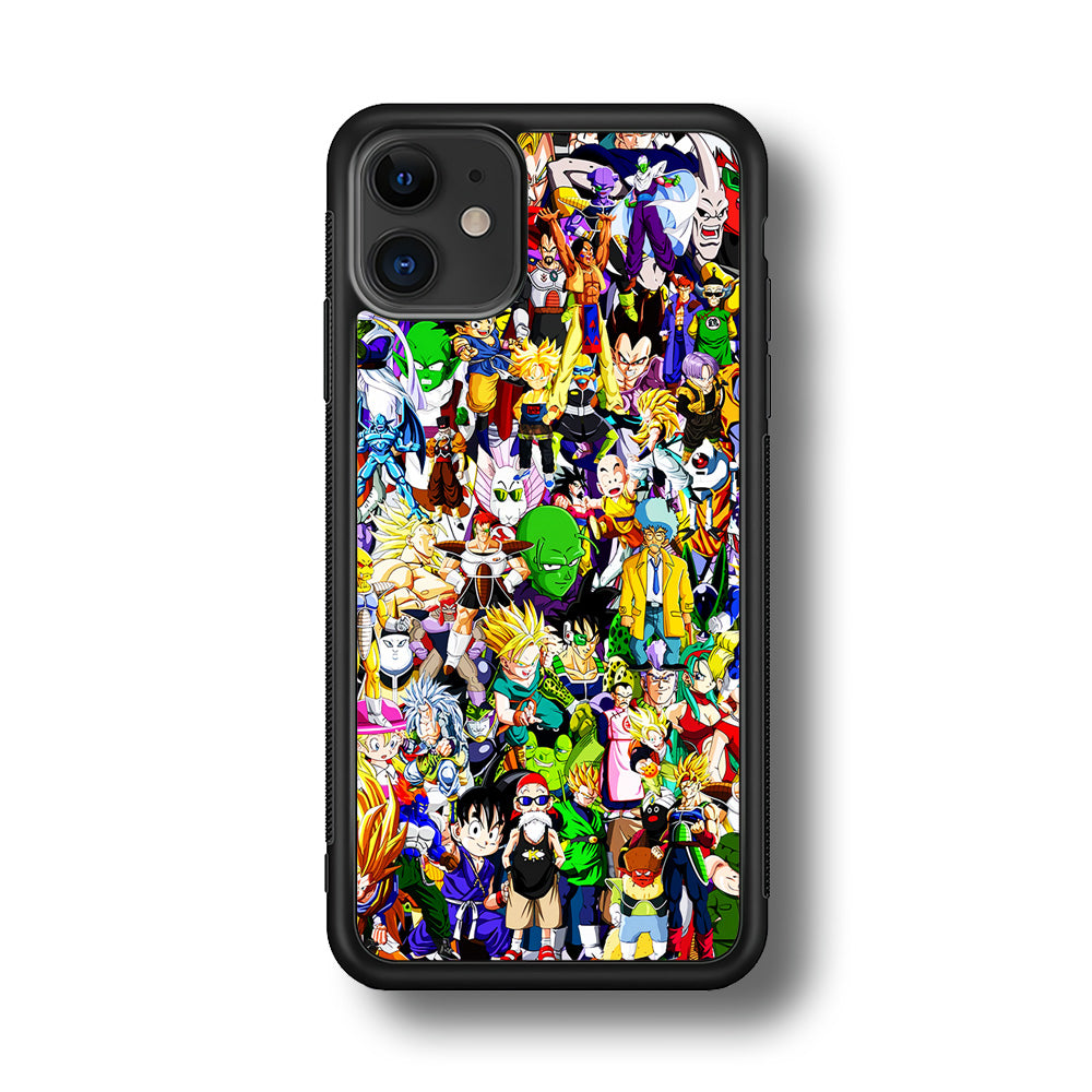Dragon Ball Z All Characters iPhone 11 Case-Phone Case-Rubber Black (2D Case)-Altracase