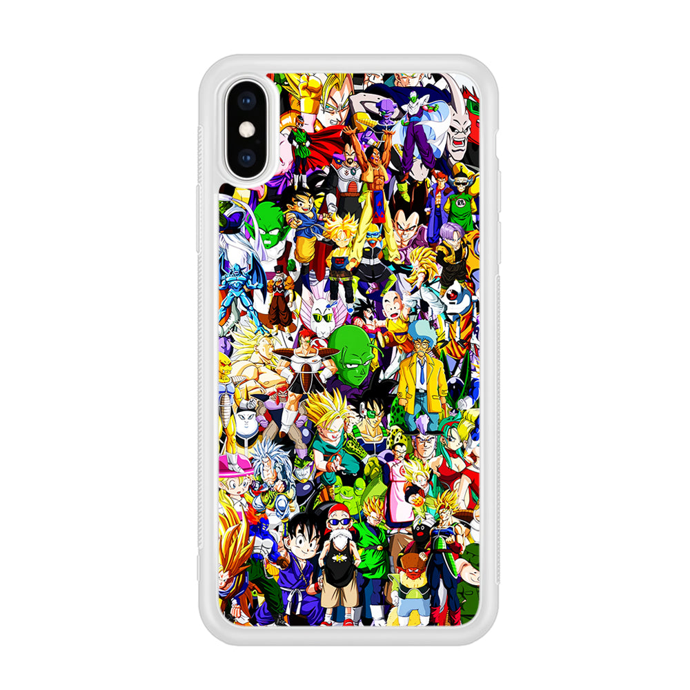Dragon Ball Z All Characters iPhone Xs Case-Phone Case-Rubber White (2D Case)-Altracase