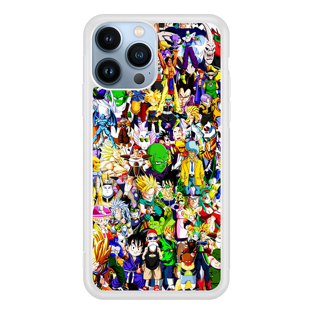 Dragon Ball Z All Characters iPhone 15 Pro Max Case-Phone Case-Rubber White (2D Case)-Altracase