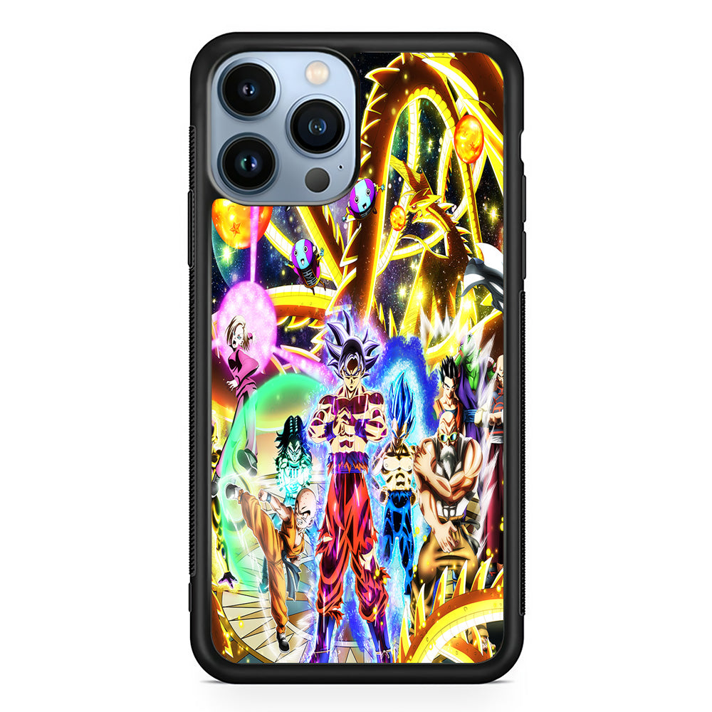 Dragon Ball Z Galaxy iPhone 15 Pro Max Case-Phone Case-Rubber Black (2D Case)-Altracase