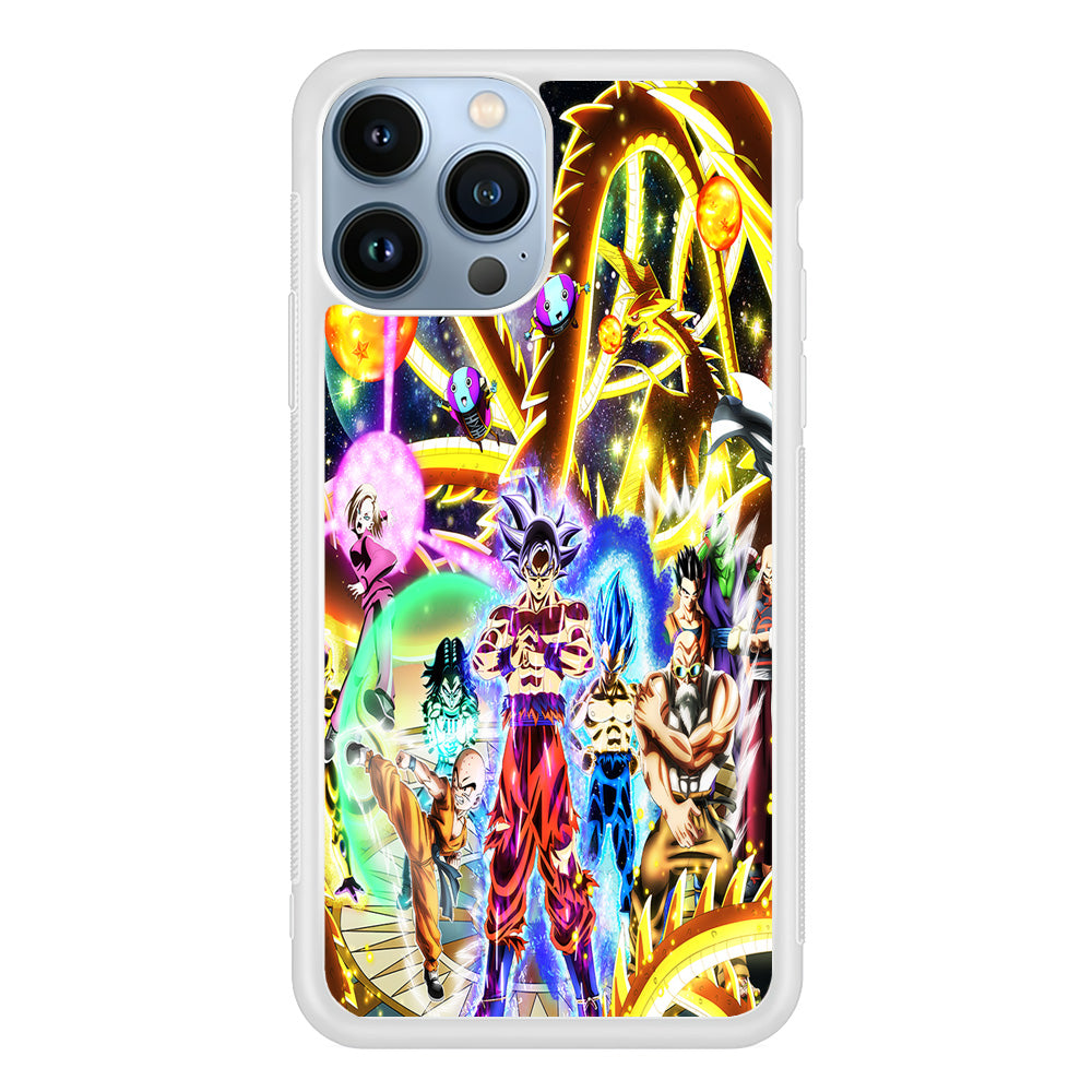 Dragon Ball Z Galaxy iPhone 15 Pro Max Case-Phone Case-Rubber White (2D Case)-Altracase