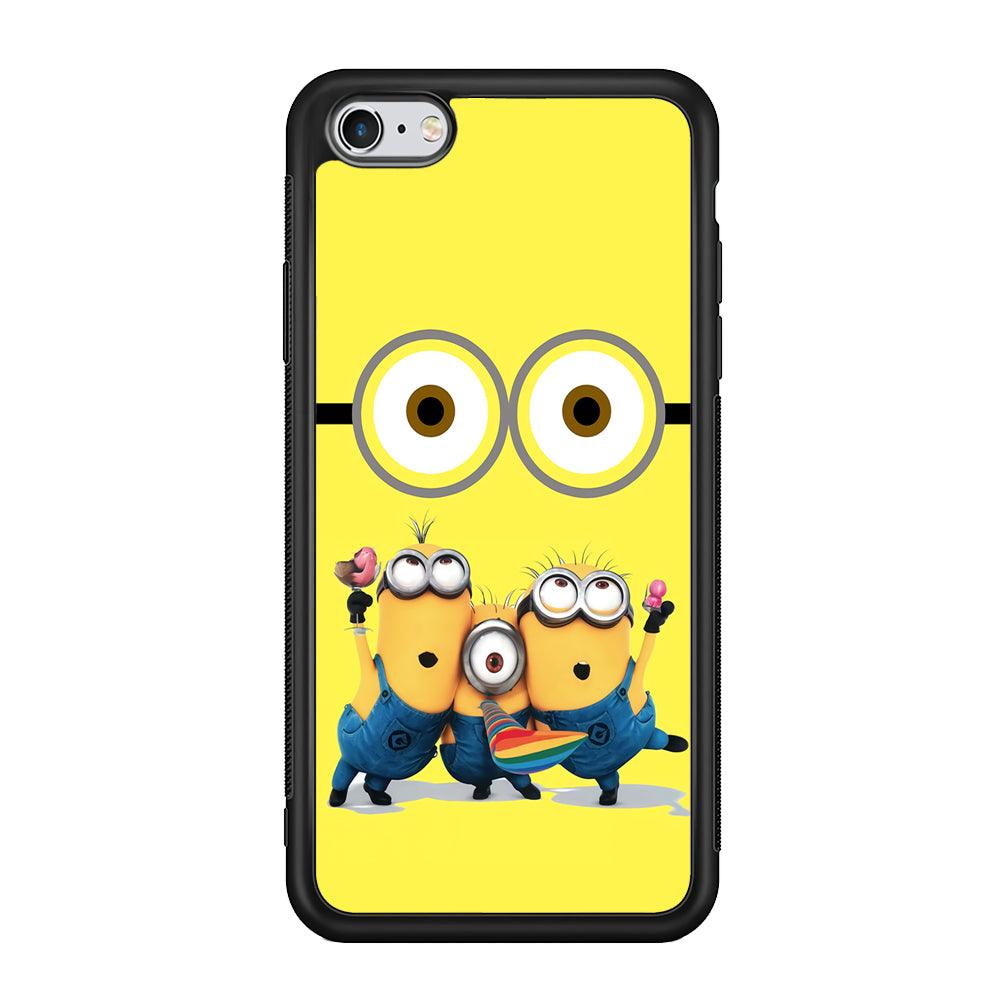 Eyes and Three Minions iPhone 6 | 6s Case-Phone Case-Rubber Black (2D Case)-Altracase