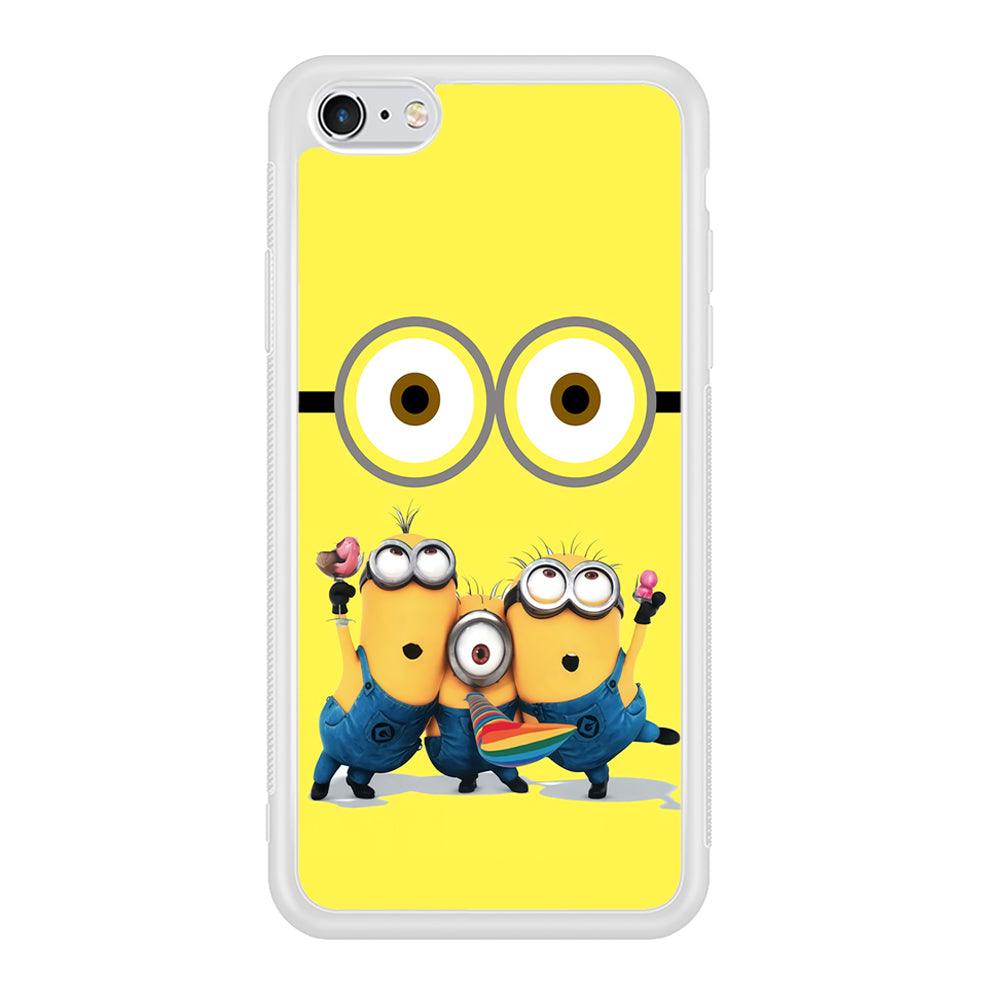 Eyes and Three Minions iPhone 6 | 6s Case-Phone Case-Rubber White (2D Case)-Altracase