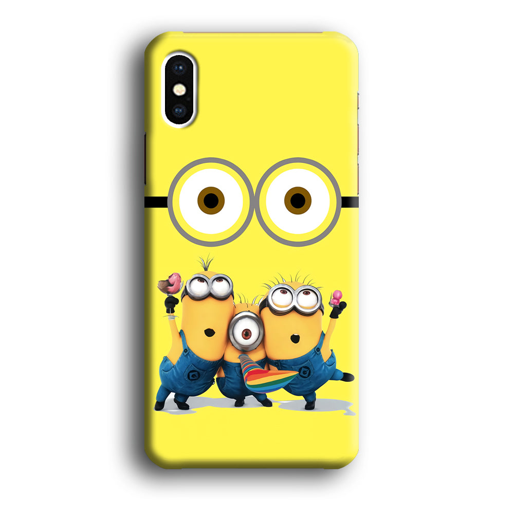 Eyes and Three Minions iPhone Xs Case-Phone Case-3D Case-Altracase