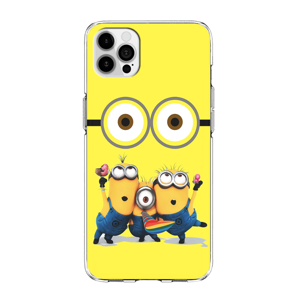 Eyes and Three Minions iPhone 15 Pro Case-Phone Case-Clear Soft Case-Altracase