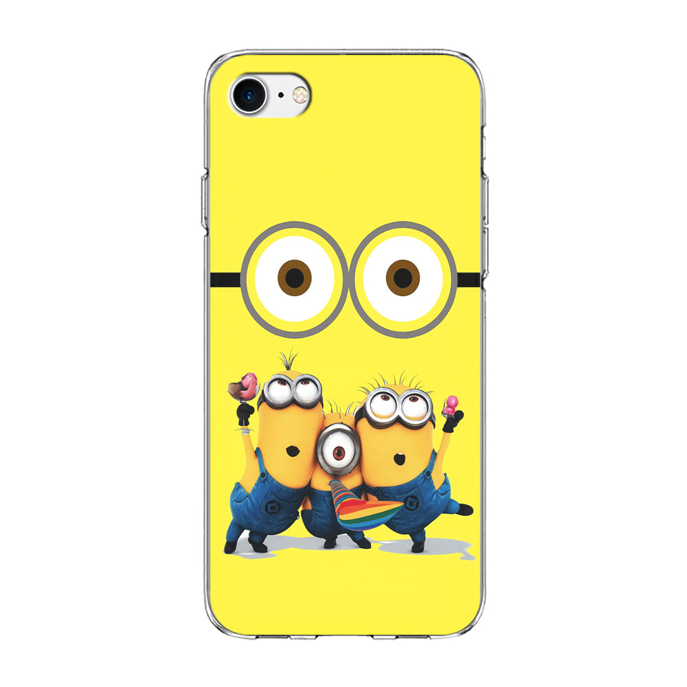 Eyes and Three Minions iPhone SE 2020 Case-Phone Case-Clear Soft Case-Altracase