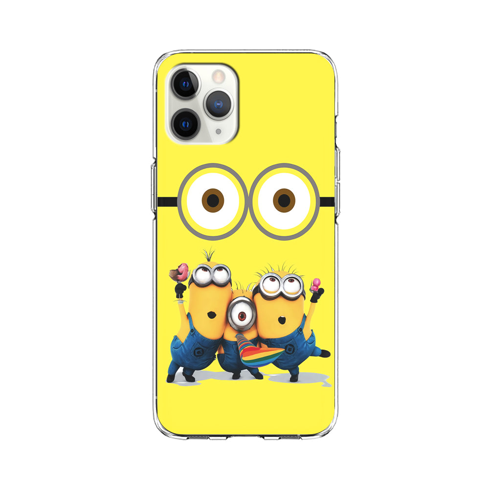 Eyes and Three Minions iPhone 11 Pro Case-Phone Case-Clear Soft Case-Altracase