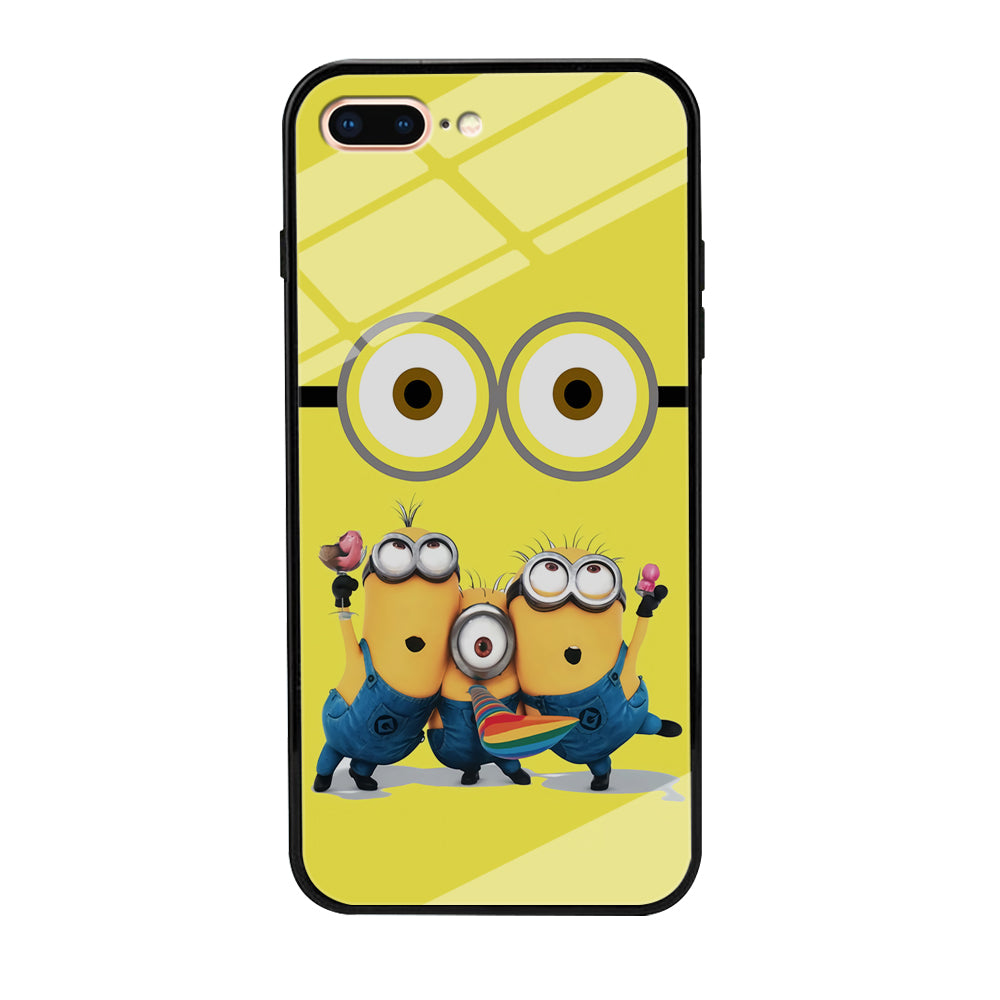 Eyes and Three Minions iPhone 7 Plus Case-Phone Case-Tempered Glass Case-Altracase