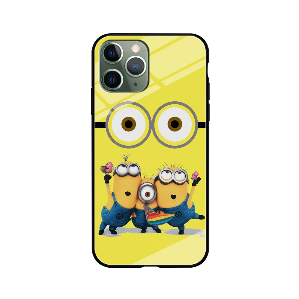 Eyes and Three Minions iPhone 11 Pro Case-Phone Case-Tempered Glass Case-Altracase