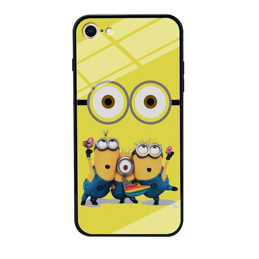 Eyes and Three Minions iPhone 7 Case-Phone Case-Tempered Glass Case-Altracase
