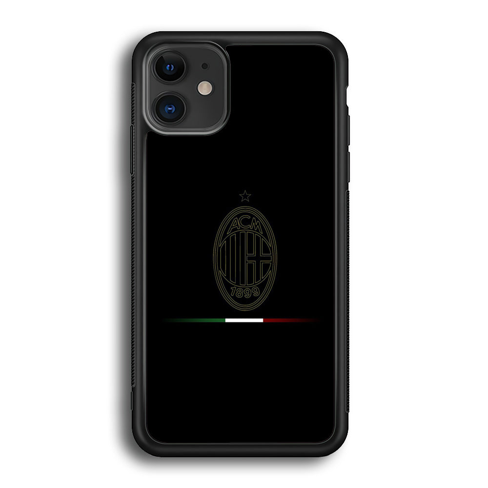 FB AC Milan iPhone 12 Case-Phone Case-Rubber Black (2D Case)-Altracase