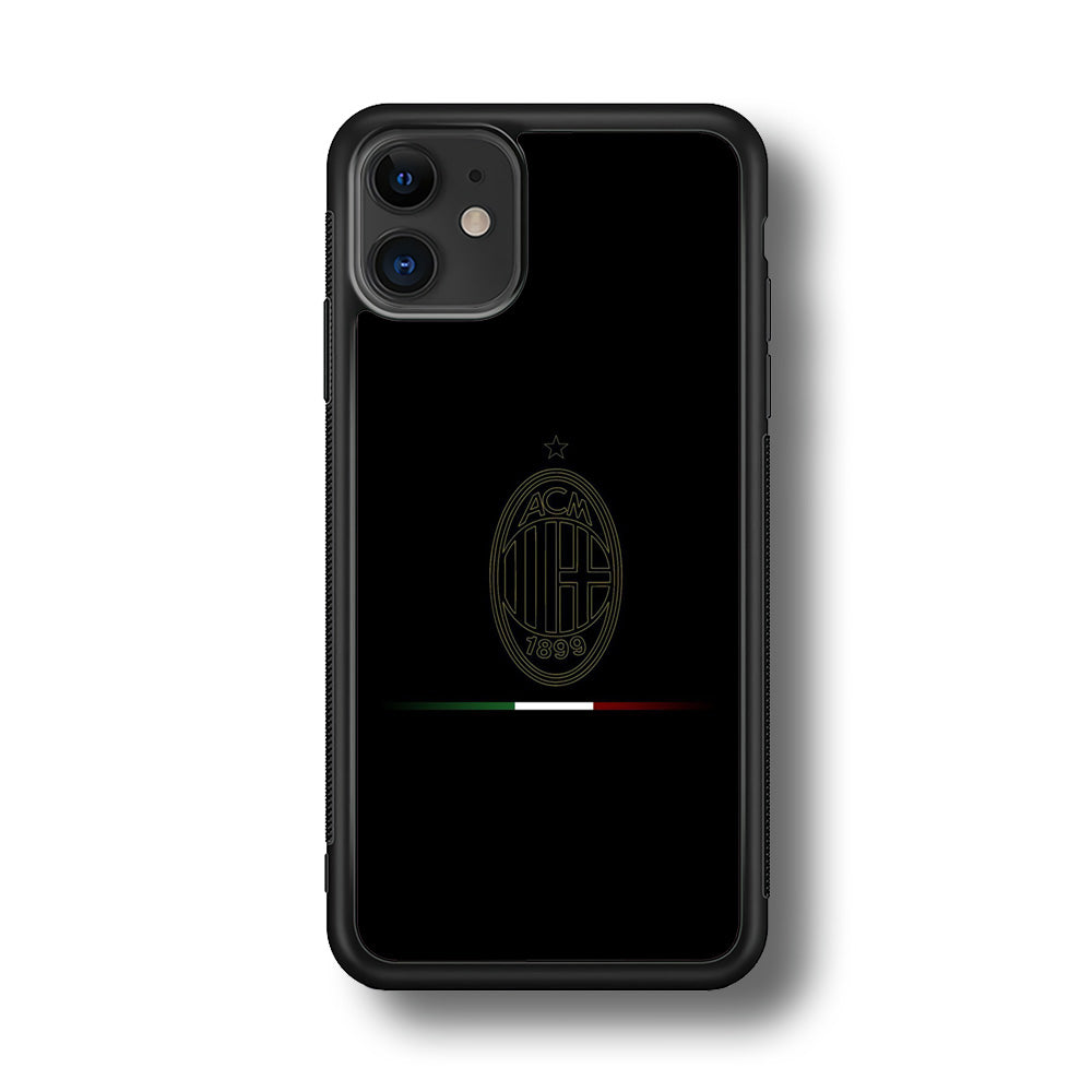 FB AC Milan iPhone 11 Case-Phone Case-Rubber Black (2D Case)-Altracase