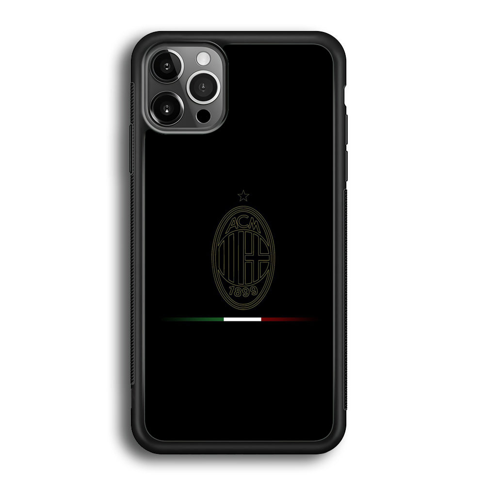 FB AC Milan iPhone 12 Pro Max Case-Phone Case-Rubber Black (2D Case)-Altracase
