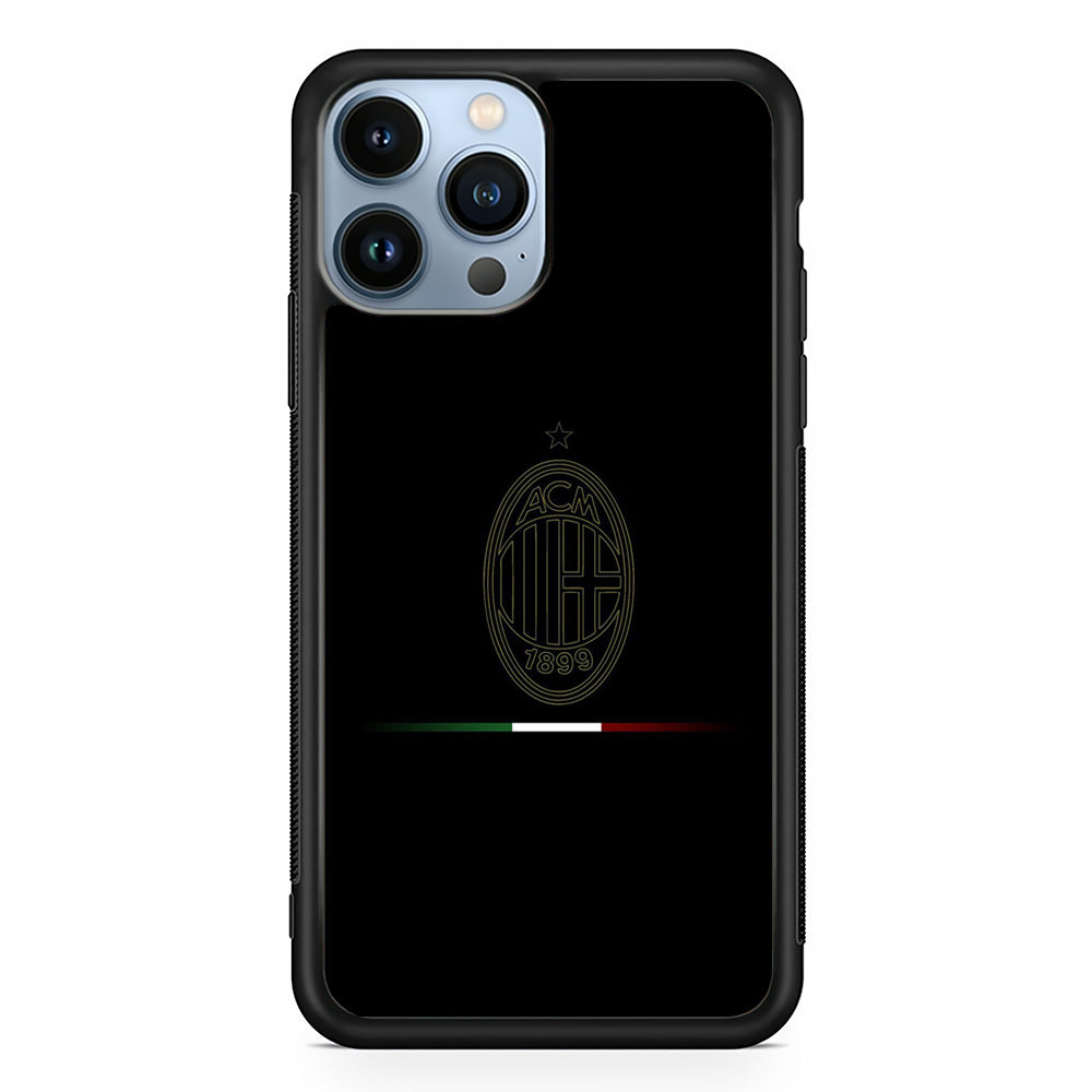 FB AC Milan iPhone 15 Pro Max Case-Phone Case-Rubber Black (2D Case)-Altracase