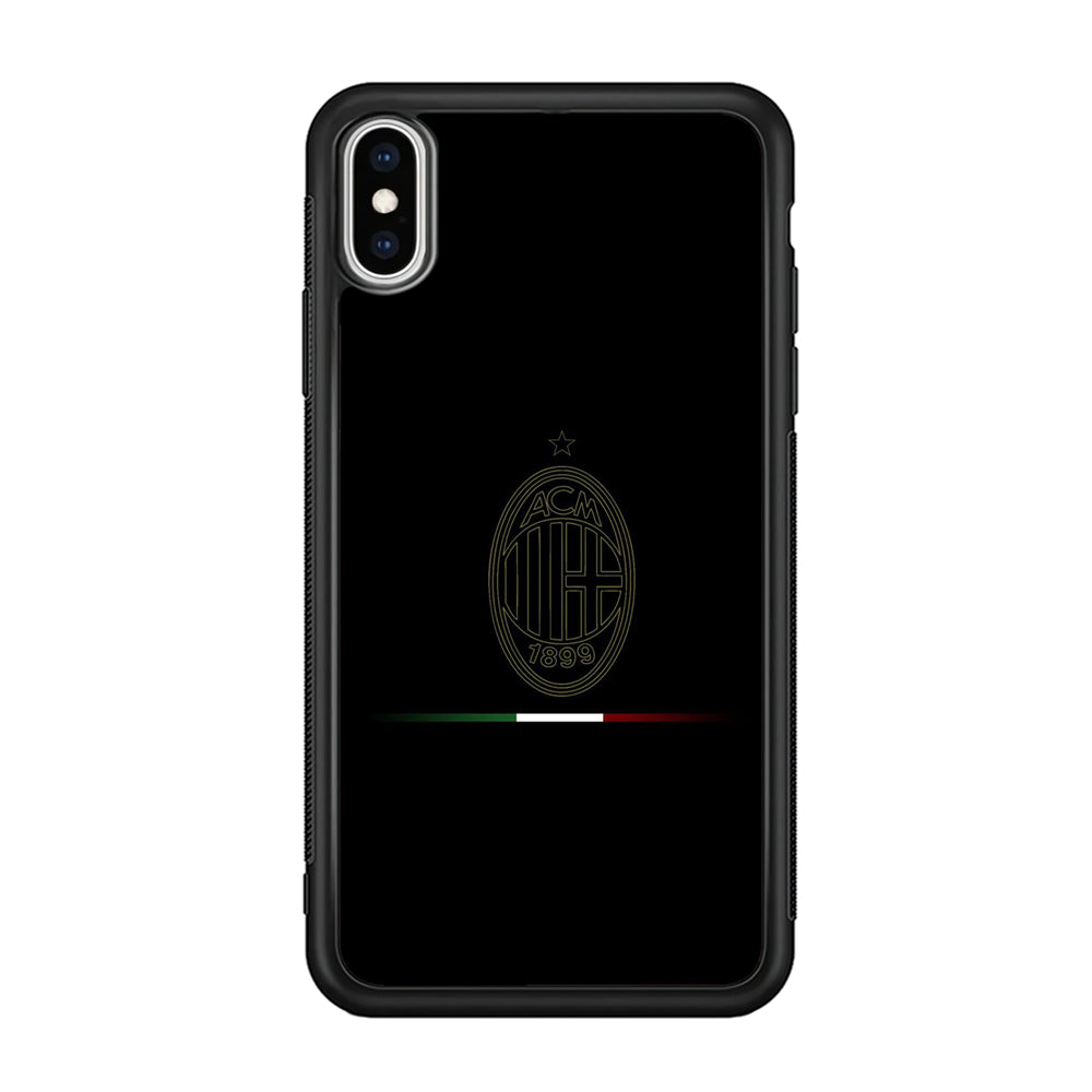 FB AC Milan iPhone Xs Case-Phone Case-Rubber Black (2D Case)-Altracase