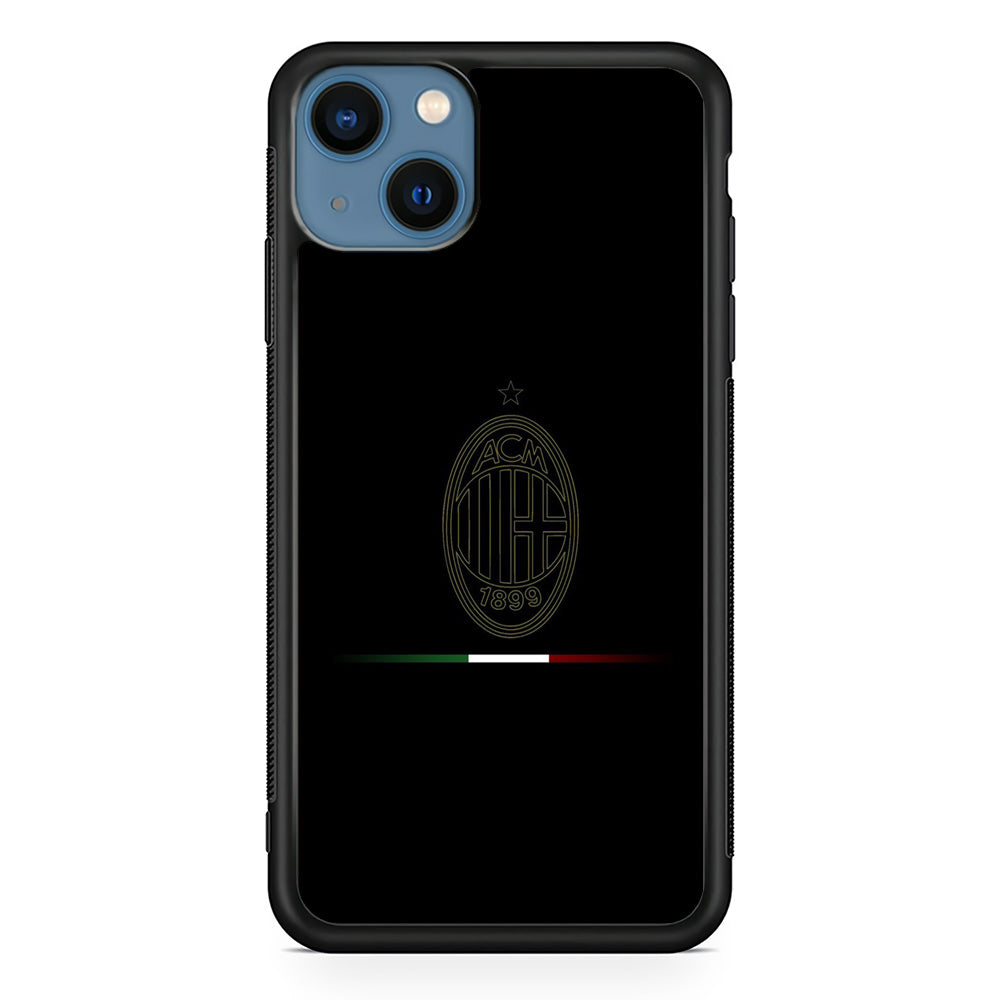 FB AC Milan iPhone 13 Case-Phone Case-Rubber Black (2D Case)-Altracase