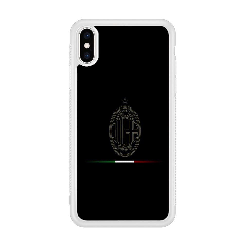 FB AC Milan iPhone Xs Case-Phone Case-Rubber White (2D Case)-Altracase